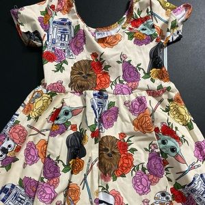 never been worn Wild Rich Kids Star Wars and flowers twirl dress